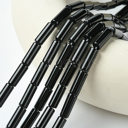Natural Black Onyx Beads Strands X-G134-1