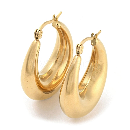 Ion Plating(IP) 304 Stainless Steel Hoop Earrings for Women EJEW-E288-04G-1