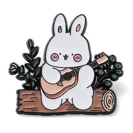 Cartoon Camping Rabbit Enamel Pins JEWB-Q036-01A-1