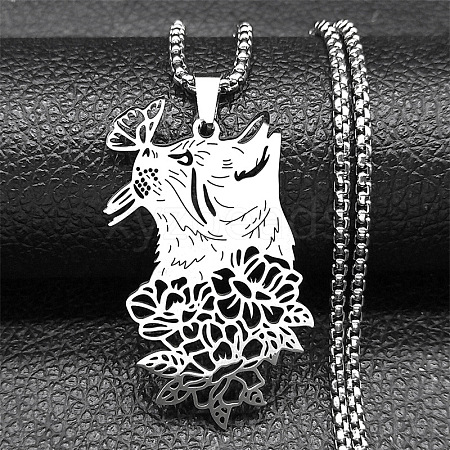 304 Stainless Steel Pendant Necklaces NJEW-C066-19P-1