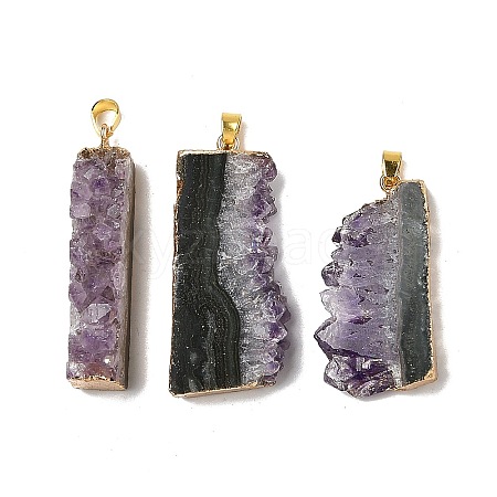 Raw Rough Natural Amethyst Pendants G-H084-08G-1