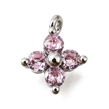 Brass Micro Pave Cubic Zirconia Pendants KK-D356-07H-P-1
