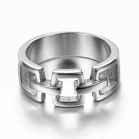 Tarnish Resistant 316L Surgical Stainless Steel Rings RJEW-P116-07-17mm-1