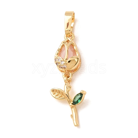 Brass Micro Pave Colorful Cubic Zirconia Pendants CU-CBA65F0-03G-1