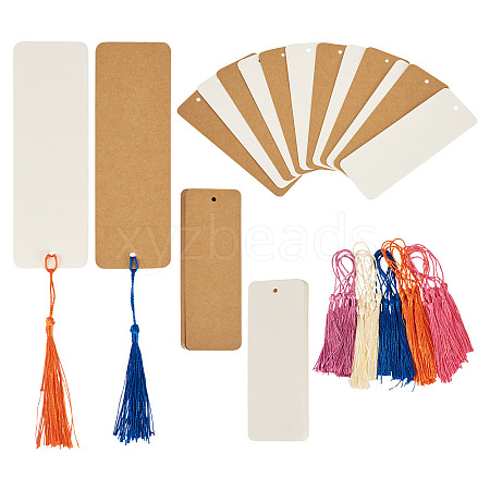 40Pcs 2 Colors Paper Blank Bookmarks AJEW-TA0003-12-1