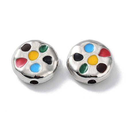 Rack Plating Alloy Enamel Beads PALLOY-Q458-27P-1