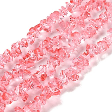 Spray Painted Transparent Glass Beads Strands GLAA-P060-01B-06-1