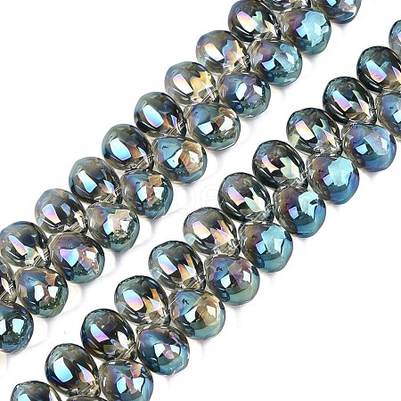 Electroplate Baking Paint Transparent Glass Beads Strands GL-N005-02A-C08-1