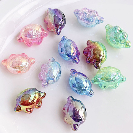 Transparent Crackle Acrylic Beads OACR-K008-08-1