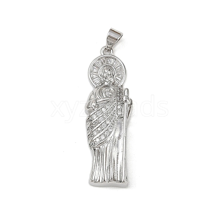Brass Micro Pave Cubic Zirconia Pendants KK-R230-12P-1