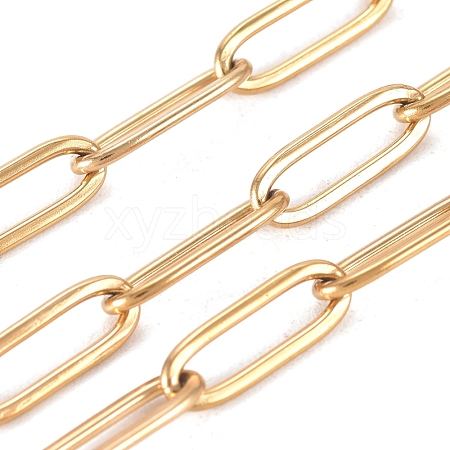 Vacuum Plating 304 Stainless Steel Paperclip Chains CHS-L022-02B-G-1