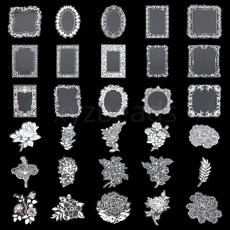 2 Boxes 2 Styles PET Hollow Lace Stickers Set DIY-GF0006-78-1