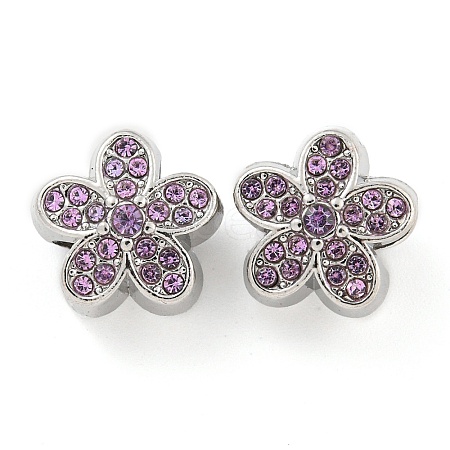 Rack Plating Alloy Rhinestone European Beads FIND-B034-17P-02-1