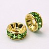 Brass Grade A Rhinestone Spacer Beads RSB036NF-10G-2