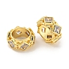 Rack Plating Brass MIcro Pave Clear Cubic Zirconia European Beads KK-B091-01G-1