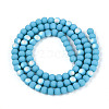 Frosted Opaque Glass Beads Strands GLAA-T032-P4mm-MBB13-2