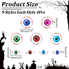 36Pcs 9 Styles Halloween Translucent Resin Decoden Cabochons CRES-WR0001-01-2