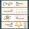 48Pcs 12 Styles 201 Stainless Steel Stud Earring Findings EJEW-TA0001-06-12