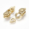 Brass Micro Pave Clear Cubic Zirconia Lobster Claw Clasps KK-K242-14G-2