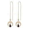 Natural Tiger EyeTeardrop Dangle Stud Earrings EJEW-JE05712-03-1