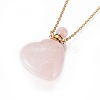 Natural Rose Quartz Openable Perfume Bottle Pendant Necklaces G-K295-A01-G-3