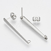 Non-Tarnish 201 Stainless Steel Stud Earring Findings STAS-S079-45B-2