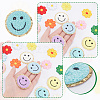 ARRICRAFT Flat Round with Smiling Face & Daisy Flower Computerized Towel Embroidery Cloth Iron on/Sew on Patches DIY-AR0003-29-3