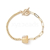 Electroplated Hexagon Prism Natural Quartz Link Bracelets BJEW-JB10753-01-5