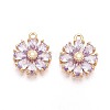 Real 18K Gold Plated Brass Micro Pave Cubic Zirconia Pendants KK-S360-043B-NF-1