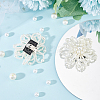 Beaded Plastic Imitation Pearl Flower Shoe Decoration FIND-FG0002-02-6