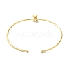 Rack Plating Brass Micro Pave Clear Cubic Zirconia Letter Open Cuff Bangles BJEW-A018-01G-X-3