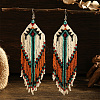Bohemian Style Tassel Earrings with Glass Beads for Daily Wear QU9690-1