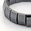 Magnetic Hematite Rectangle Beads Stretch Bracelets for Valentine's Day Gift BJEW-M066-09-2