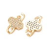 Brass Micro Pave Cubic Zirconia Connector Charms LS-CU-CJC6430-01G-2