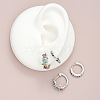 4Pcs Alloy Rhinestone Hoop Earrings WGB83F9-15-1