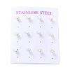 Plastic Imitation Pearl Stud Earrings STAS-D0001-03-B-3