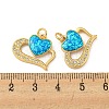 Valentine's Day Brass Micro Pave Cubic Zirconia with Synthetic Opal Pendants KK-D096-02A-G-3