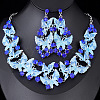 Alloy Enamel & Rhinestone Pendant Necklaces & Stud Dangle Earrings FS-WG46FE4-01-1