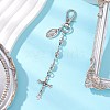 Cross & Oval with Virgin Mary Tibetan Style Alloy Pendant Decorations HJEW-JM02732-2