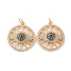 Brass Micro Pave Cubic Zirconia Pendants ZIRC-P092-039G-RS-2