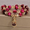Dyed Natural Tiger Eye Beads Stretch Bracelets FS-WGE9EC2-02-1