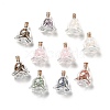 Mixed Gemstones Chips in Rose Glass Bottle Display Decorations DJEW-G039-01-1