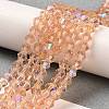 Transparent Electroplate Glass Beads Strands GLAA-F029-4mm-D15-4