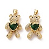 Brass Cubic Zirconia Pendants KK-G453-03G-3