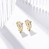 Rack Plating Star Brass Micro Pave Clear Cubic Zirconia Cuff Earrings EJEW-H147-17G-1