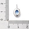 925 Sterling Silver Cubic Zirconia Oval Charms STER-S006-01S-L-3