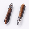 Natural Tiger Eye Pointed Pendants G-F228-07K-RS-2