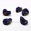 Electroplated Natural Druzy Agate Beads Strands G-N0259-02-2