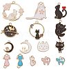 SUNNYCLUE 30Pcs 15 Styles Alloy Enamel Charms ENAM-SC0003-27-1