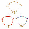 3Pcs 3 Colors Bohemian Brass Religon Cross Virgin Charm Bracelet Sets DS9557-3-6